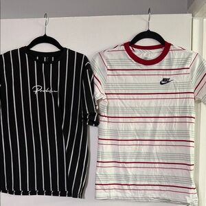Nike Kids Black and White Striped T-Shirt